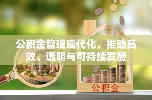 和田公积金管理现代化，推动高效、透明与可持续发展