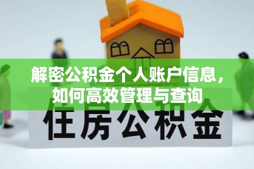 和田解密公积金个人账户信息，如何高效管理与查询