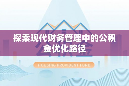 和田探索现代财务管理中的公积金优化路径