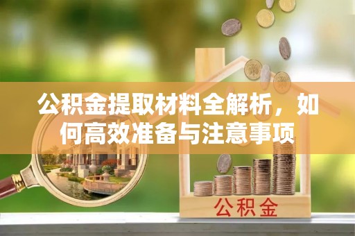 和田公积金提取材料全解析，如何高效准备与注意事项