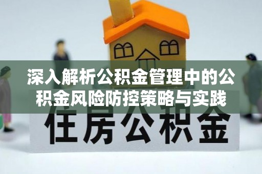 和田深入解析公积金管理中的公积金风险防控策略与实践